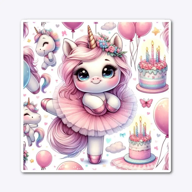 Whimsical Unicorn Ballerina Birthday